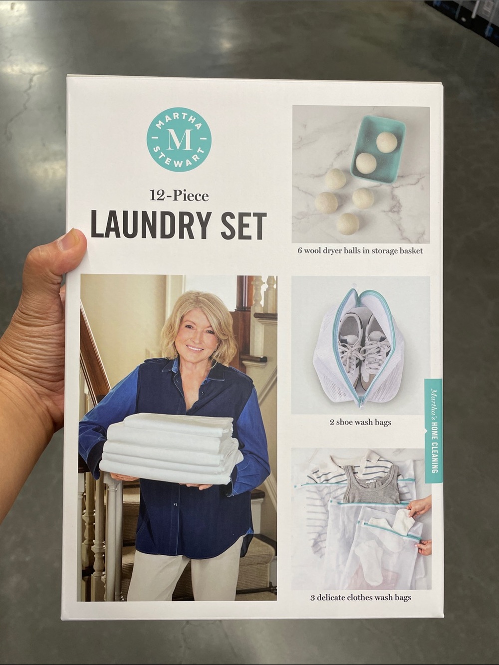 Martha Stewart White Laundry Bags & Dryer Balls Set 12 Pieces